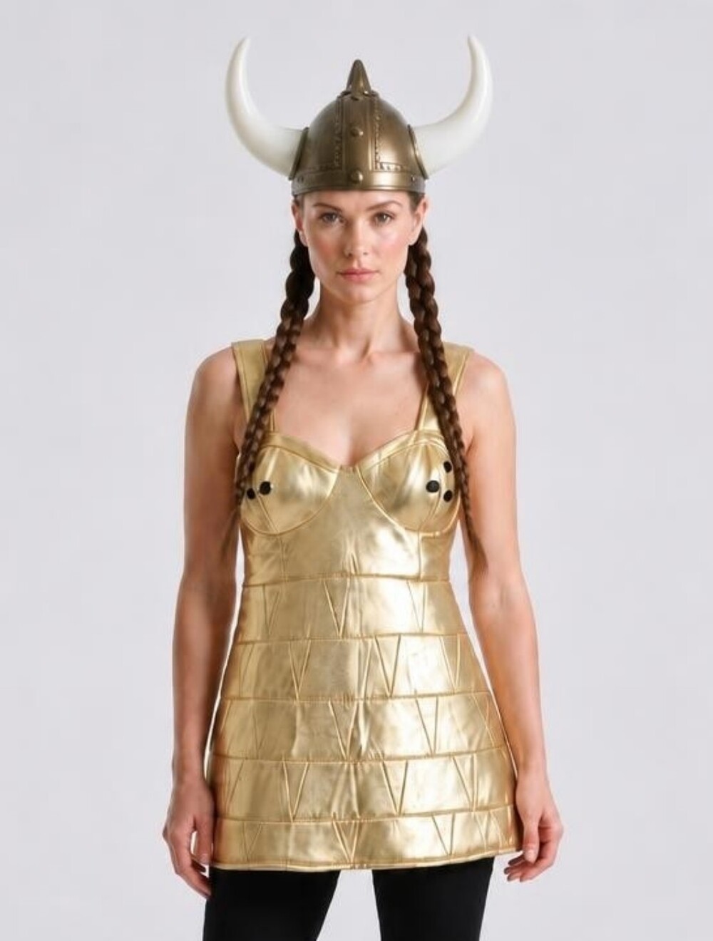 The Big Lebowski Maude Viking Costume Plus Size 2X - Dress, Helmet, Wig